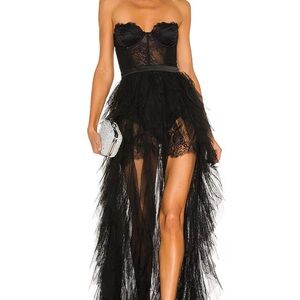 For love and lemons bustier black gown